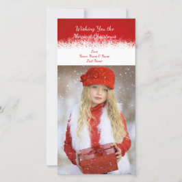 赤と白シンプルSnowflake Photo Card シーズンカード