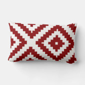 赤と白ジグザグ形の幾何学的なパターン ランバークッション (裏面)