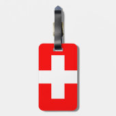 赤と白スイスの旗I愛スイス連邦共和国 ラゲッジタグ (裏面縦)