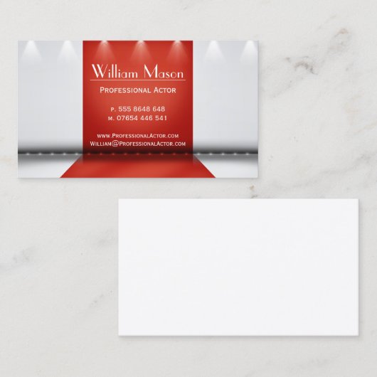 赤と白ステージアクター – 名刺 (正面/裏面)