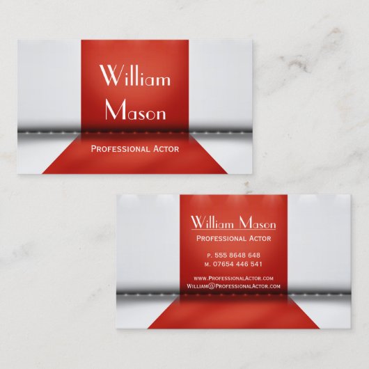 赤と白ステージアクター – 名刺 (正面/裏面)