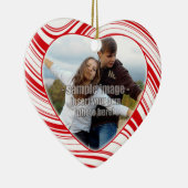 赤と白ストライプのカスタムオーナメント セラミックオーナメント (右)