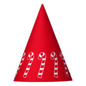 赤と白ストライプのクリスマス パーティーハット (正面)