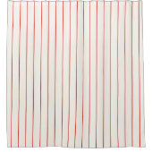 赤と白ストライプのストライプ縦 シャワーカーテン (正面)