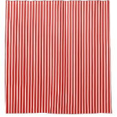 赤と白ストライプのストライプ縦 シャワーカーテン (正面)