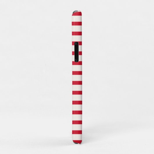 赤と白ストライプのパーソナライズされたイニシャル Case-Mate iPhoneケース (裏面/右)