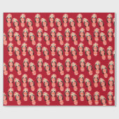 赤と白ストライプのビーチサンダル ラッピングペーパー (フラット)