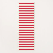 赤と白ストライプのモダンクリスマスストライプ ヨガマット (正面)