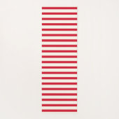 赤と白ストライプのモダンクリスマスストライプ ヨガマット (裏面)