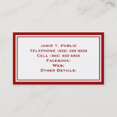 赤と白ストライプのリボン 名刺 (裏面)