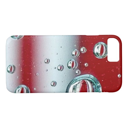 赤と白ストライプの水滴 Case-Mate iPhoneケース (裏面(横))