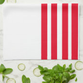 赤と白ストライプの キッチンタオル (折り畳み)