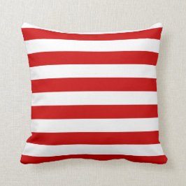 赤と白ストライプの クッション