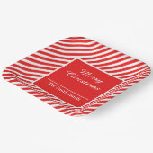 赤と白ストライプの ペーパープレート (傾斜あり)