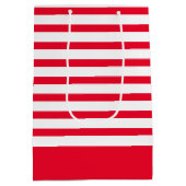 赤と白ストライプの ミディアムペーパーバッグ (裏面)