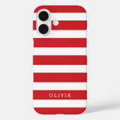赤と白ストライプクラシックモノグラム Case-Mate iPhoneケース (裏面)