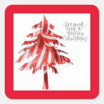 赤と白ストライプクリスマスツリー