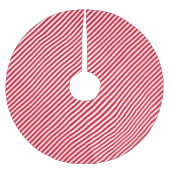 赤と白ストライプクリスマス ブラッシュドポリエステルツリースカート (正面)