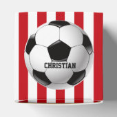 赤と白ストライプサッカーのファン フェイバーボックス (上部)