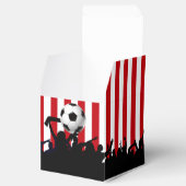 赤と白ストライプサッカーのファン フェイバーボックス (オープン)