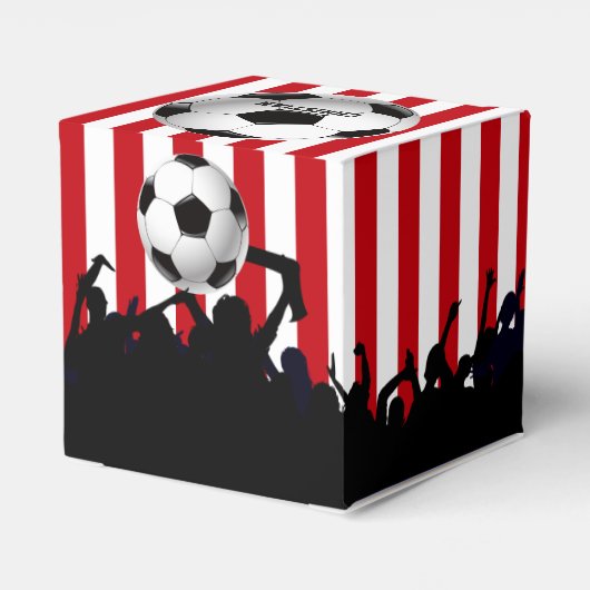 赤と白ストライプサッカーのファン フェイバーボックス (裏面サイド)