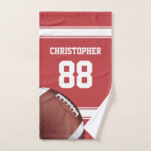 赤と白ストライプズ バスタオルセット (ハンドタオル)