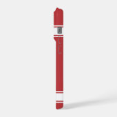 赤と白ストライプズJersey Grid Iron Football iPhoneケース (左側面)