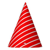 赤と白ストライプデザイン パーティーハット (左)