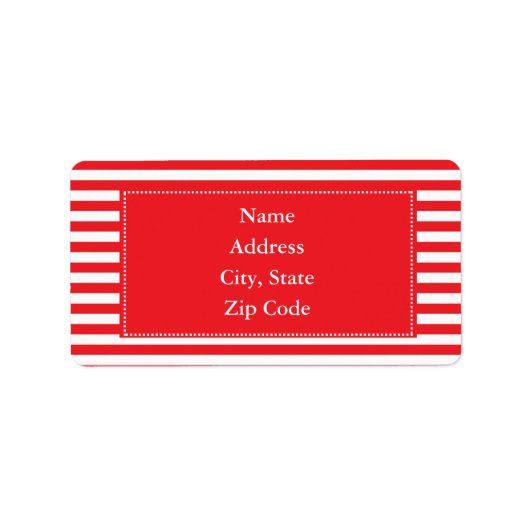 赤と白ストライプパターン ラベル (正面)