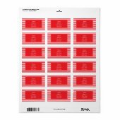 赤と白ストライプパターン ラベル (フルシート)