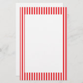 赤と白ストライプパターン 便箋 (正面/裏面)