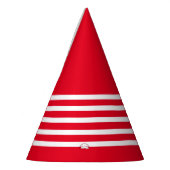 赤と白ストライプピエロパーティー帽子 パーティーハット (左)