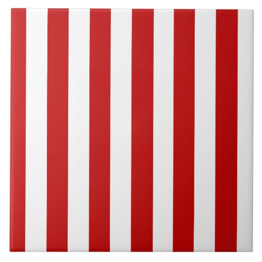赤と白ストライプ型セラミックタイル タイル (正面)