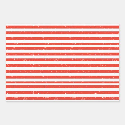 赤と白ストライプ紙シート ラッピングペーパーシート (正面)