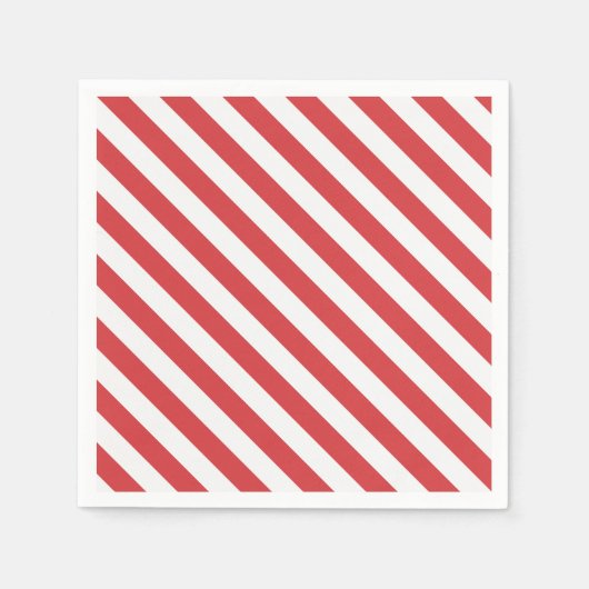 赤と白ストライプ スタンダードカクテルナプキン (正面)