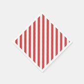 赤と白ストライプ スタンダードカクテルナプキン (角)