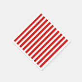 赤と白ストライプ スタンダードカクテルナプキン (角)