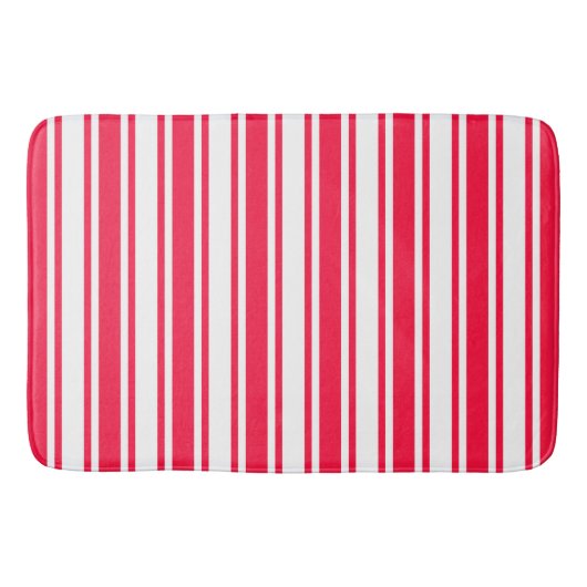 赤と白ストライプ バスマット (正面)