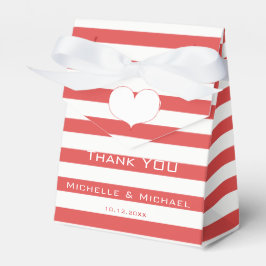 赤と白ストライプ |パーソナライズされた結婚s フェイバーボックス