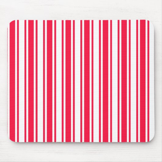 赤と白ストライプ マウスパッド (正面)