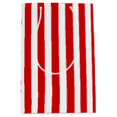 赤と白ストライプ ミディアムペーパーバッグ (正面)