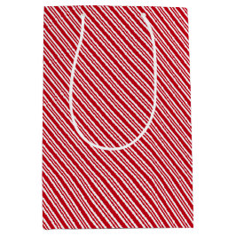 赤と白ストライプ ミディアムペーパーバッグ
