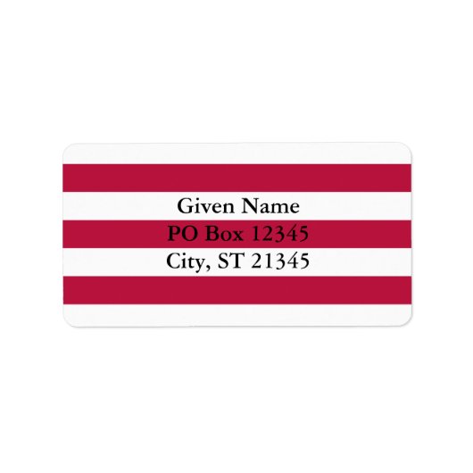 赤と白ストライプ ラベル (正面)