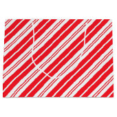 赤と白ストライプ ラージペーパーバッグ (正面)