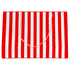 赤と白ストライプ ラージペーパーバッグ