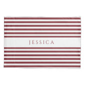 赤と白ストライプ 枕カバー (裏面)