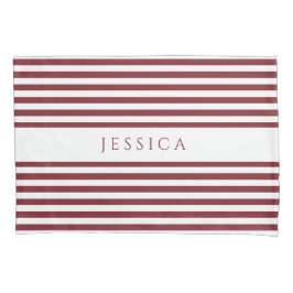 赤と白ストライプ 枕カバー