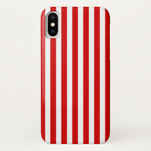 赤と白ストライプ iPhone X ケース