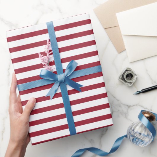 赤と白ストライプCandy Capeまたはアメリカテーマ ラッピングペーパー (ギフト)