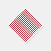赤と白ストライプNapkins スタンダードカクテルナプキン (角)
